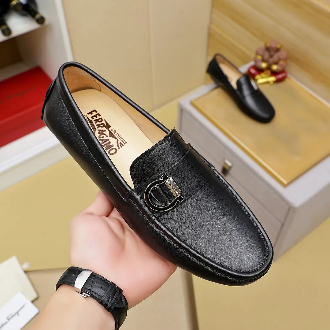 Men's shoes 💰360 🕷🕷【Ferragamo】Ferragamo Popular fashionable casual slip-on shoes🇨🇳Official website counter 1:1 production, original mold opening💯Good quality visible, imported high-end first-layer calfskin, luxurious pigskin lining🌿Very clear texture, high-quality waterproof, non-slip and wear-resistant outsole🎋High quality and low price, truly handmade🍓Color, code number 38-45
